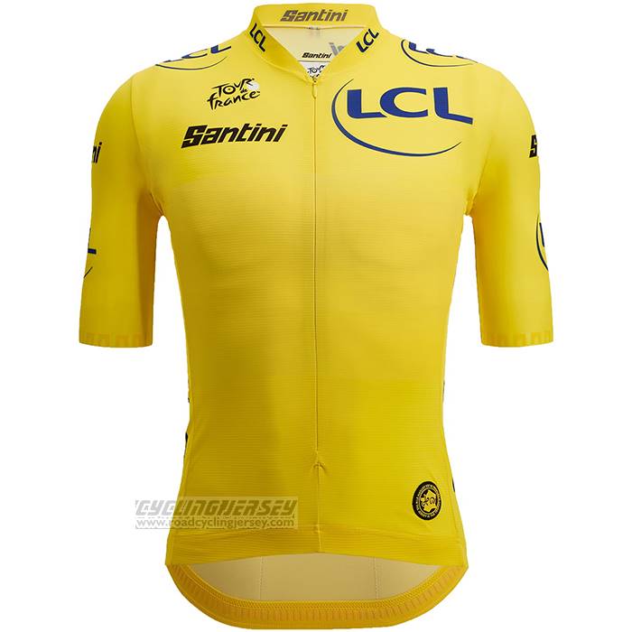 2023 Cycling Jersey Tour De France Yellow Short Sleeve